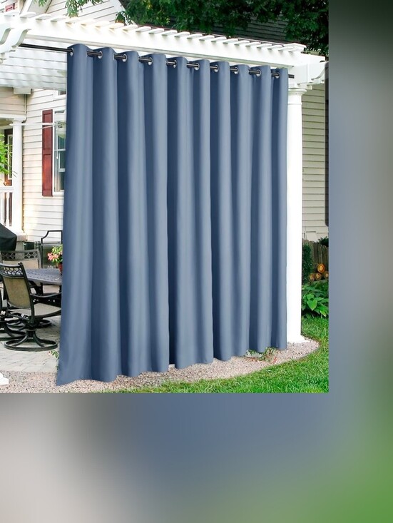 RYB Home Other - Outdoor Grommet-Top Privacy Curtain - Slate Blue